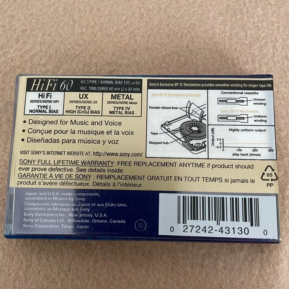 Sony HiFi , 60 min Cassette, New 7